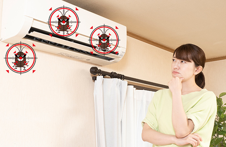 エアコンからゴキブリが出てきてお悩みですか？｜芦屋市で地域密着の電気工事は株式会社山下